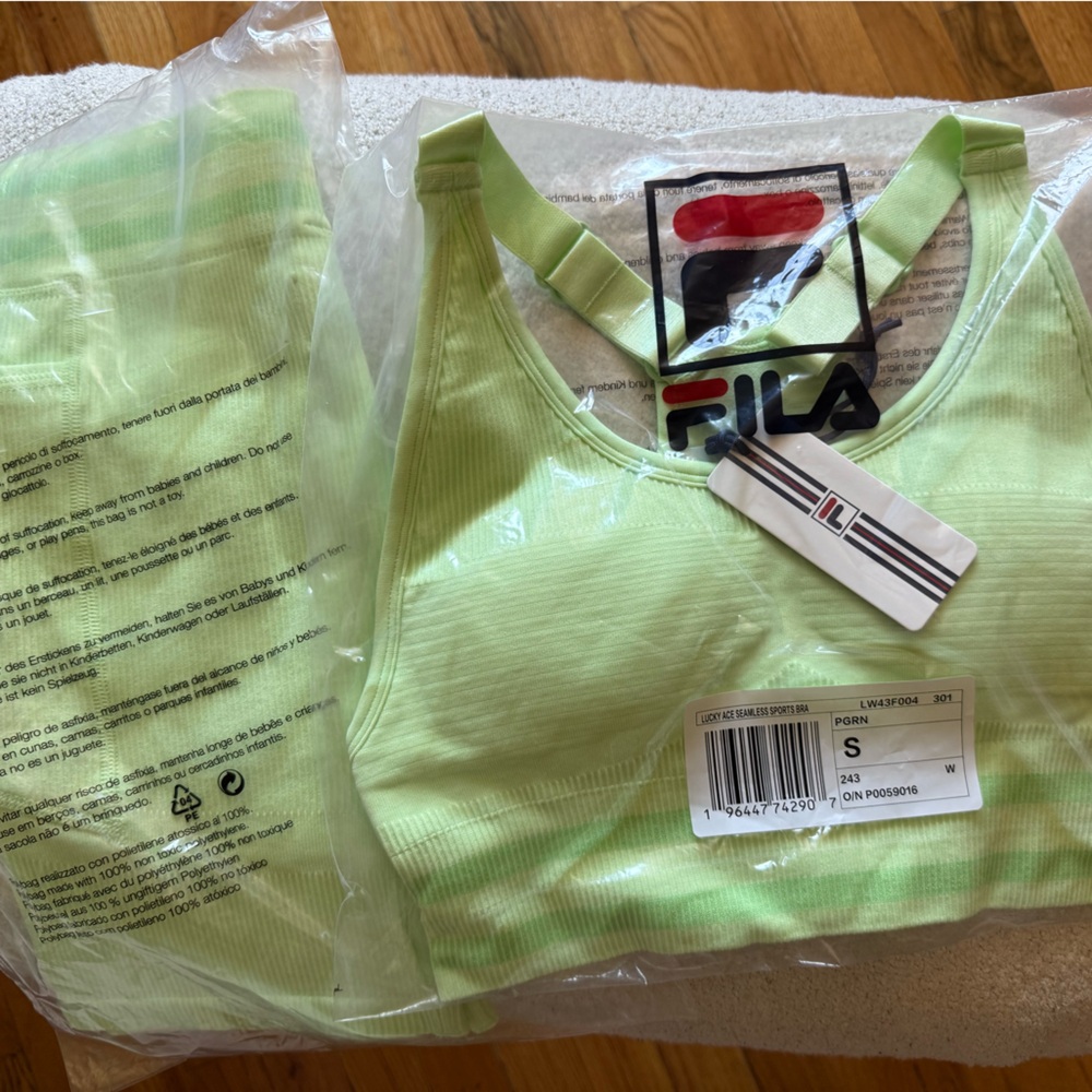 Fila Hailey Bieber Women's Lime Green Sports Bra + shorts